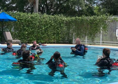 Dive Instructor Karl Lynch touches on mask safety.