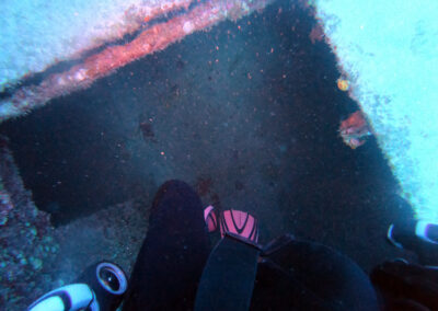 Exiting a roof shaft of the USS Spiegel Grove