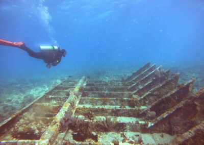 Exploring a wreck dive at Key Largo.